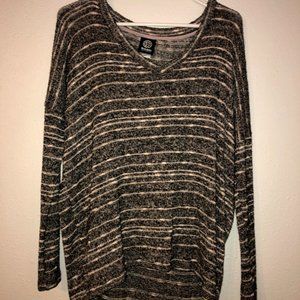 Grey Striped Sweater Top